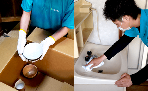 「遺品整理業者は、仕分けから回収、関連サービスまですべて対応してくれます」イメージ画像